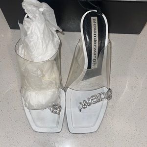 Alexander Wang Heels Kaia Crystal Logo Heel